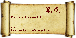 Milin Oszvald névjegykártya